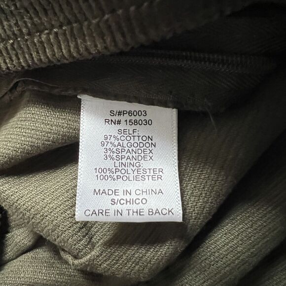 Love Tree Skort Womens Small Olive Green Corduroy Asymmetrical Hem Side Buttons - Picture 4 of 4